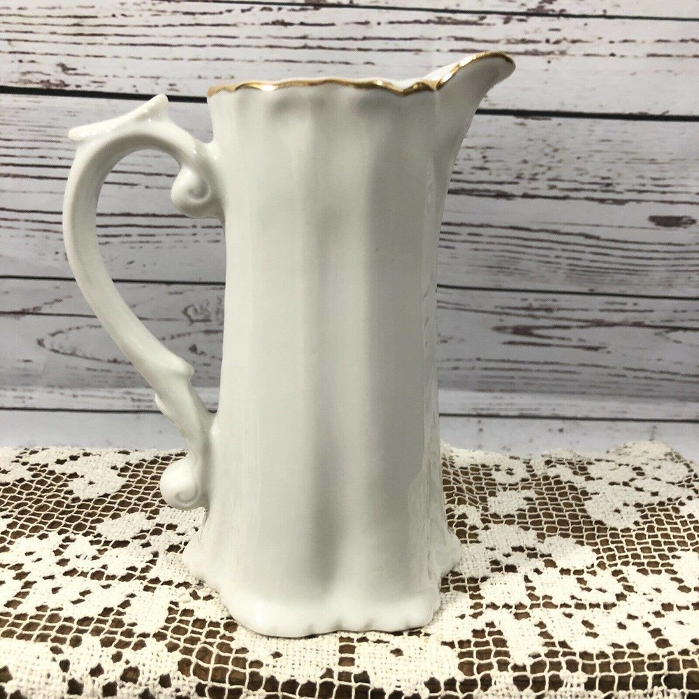 Raj Calif Porcelain Pitcher Signed Day Lily - Picture 3 of 9